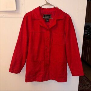 Faux Suede Button Down Jacket